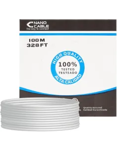 Nanocable 10.20.0502 Bobina Cable UTP CAT6 100m Rígido Gris-ANEAHE0062
