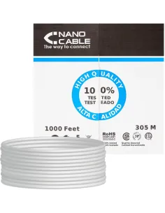 Nanocable 10.20.0504 Bobina Cable UTP CAT6 305m Rígido Gris-ANEAHE0094