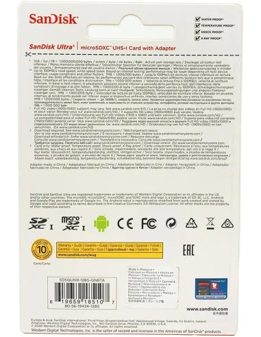 Sandisk Ultra MicroSDXC 128GB Clase 10 UHS-I + Adaptador