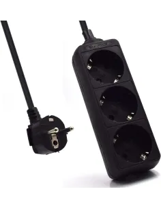 Ewent EW3959 Regleta 3xSchuko Negra-AELREG0077
