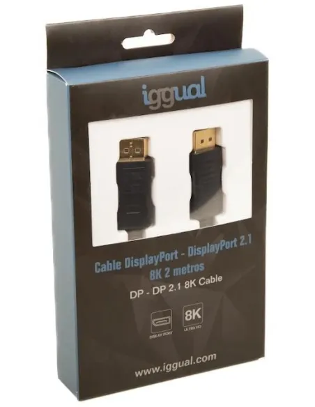Iggual IGG318362 Cable DisplayPort (M) 2.1 8K 2 metros negro