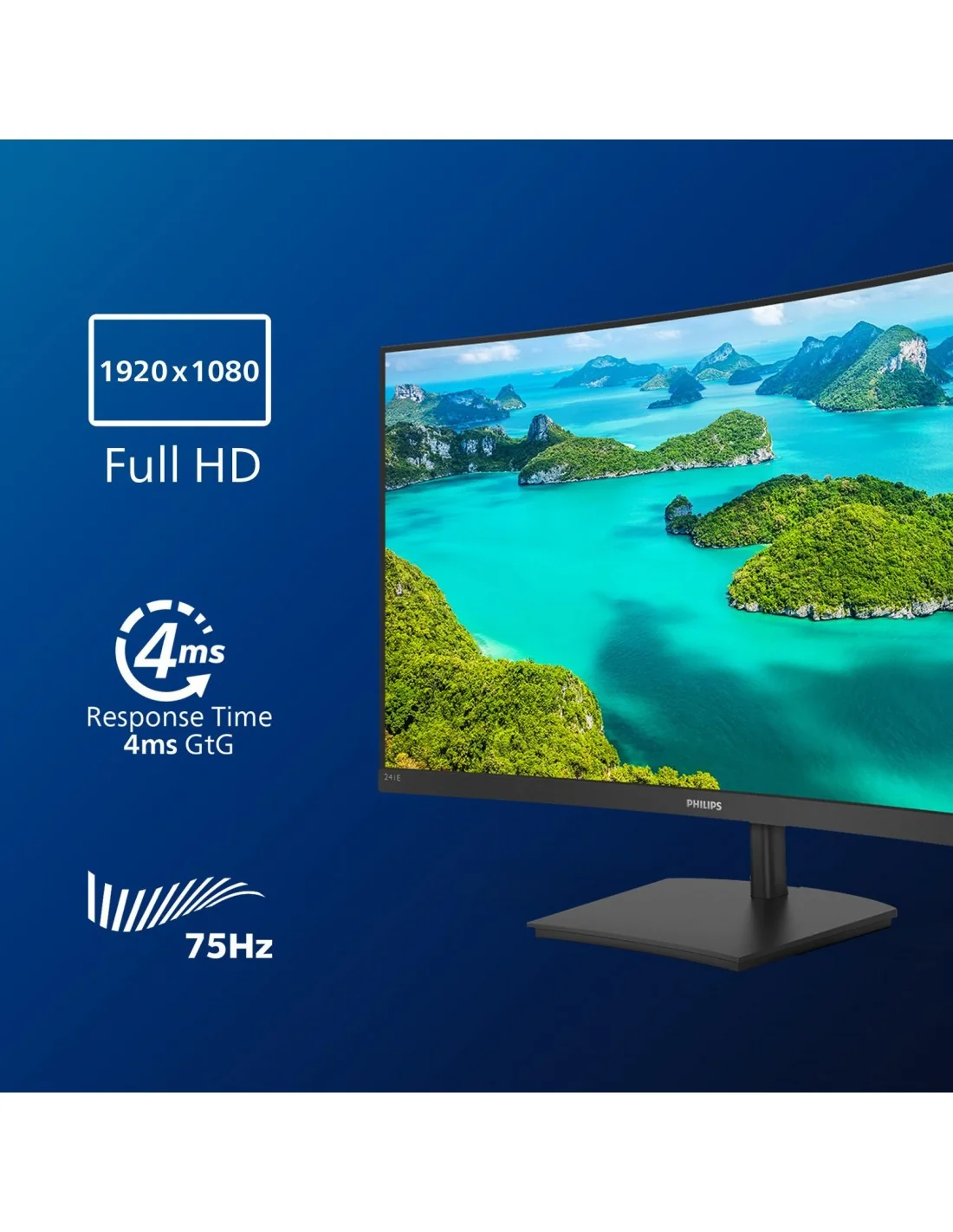 Philips 241E1SC 23.6" LED FullHD 75Hz FreeSync Curva