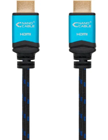 Nanocable 10.15.3702 Cable HDMI V2.0 4K@60Hz A/M-A/M 2m Negro Azul