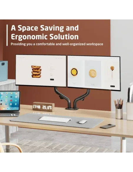 Ewent EW1534 Soporte de Escritorio para Monitor Doble de 17" a 32" Negro