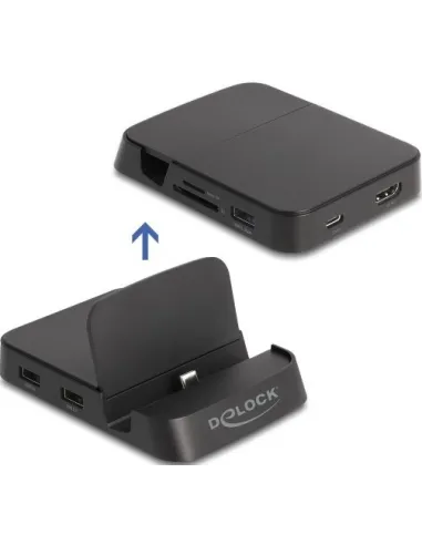 Delock 88018 Docking Station 6 puertos USB-C/USB-A/HDMI/microSD/SD Negro