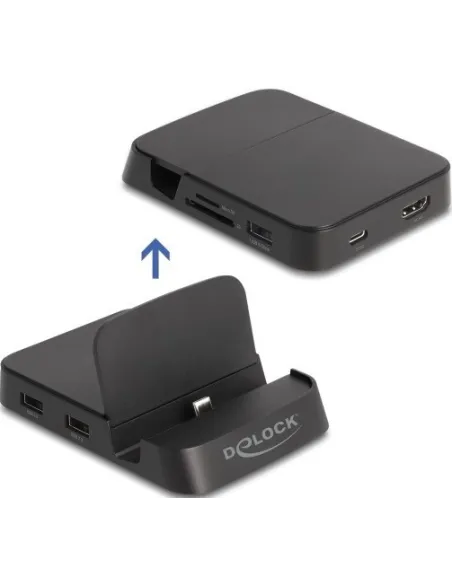 Delock 88018 Docking Station 6 puertos USB-C/USB-A/HDMI/microSD/SD Negro