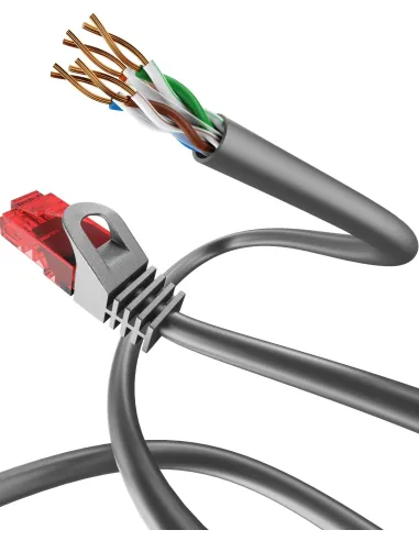 Ewent IM1006 Cable de Red RJ45 Cat 6 U/UTP 1m Gris