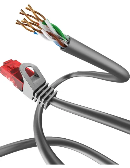 Ewent IM1006 Cable de Red RJ45 Cat 6 U/UTP 1m Gris