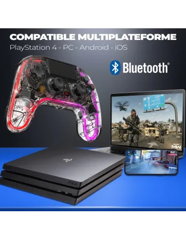 Spirit Of Gamer NEON BLUETOOTH Mando Inalámbrico RGB Transparente