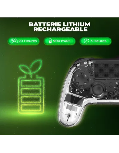 Spirit Of Gamer NEON BLUETOOTH Mando Inalámbrico RGB Transparente