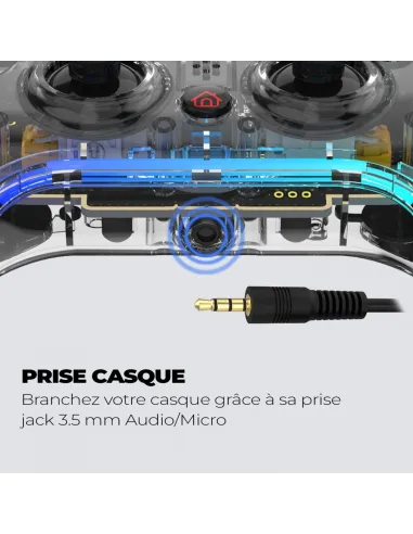 Spirit Of Gamer NEON BLUETOOTH Mando Inalámbrico RGB Transparente