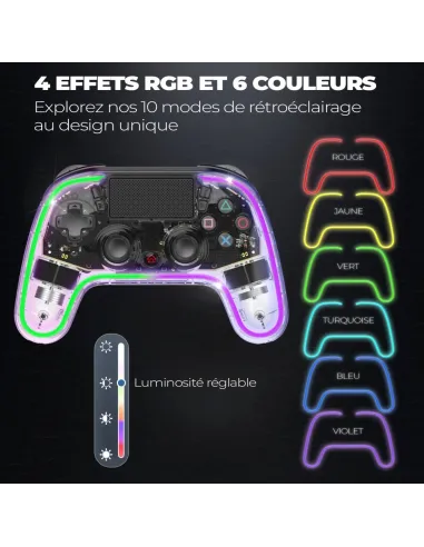 Spirit Of Gamer NEON BLUETOOTH Mando Inalámbrico RGB Transparente