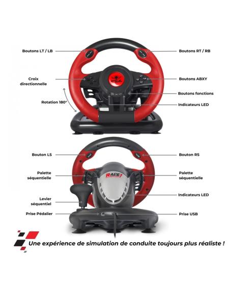 Spirit of Gamer RACE WHEEL PRO 1 Volante + Pedales para PC