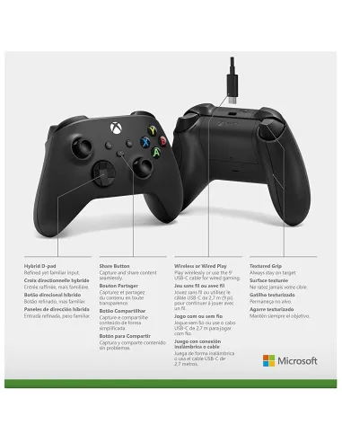 Microsoft Mando Inalámbrico Xbox Series/One/PC + Cable USB-C