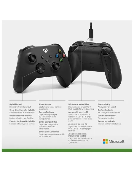 Microsoft Mando Inalámbrico Xbox Series/One/PC + Cable USB-C