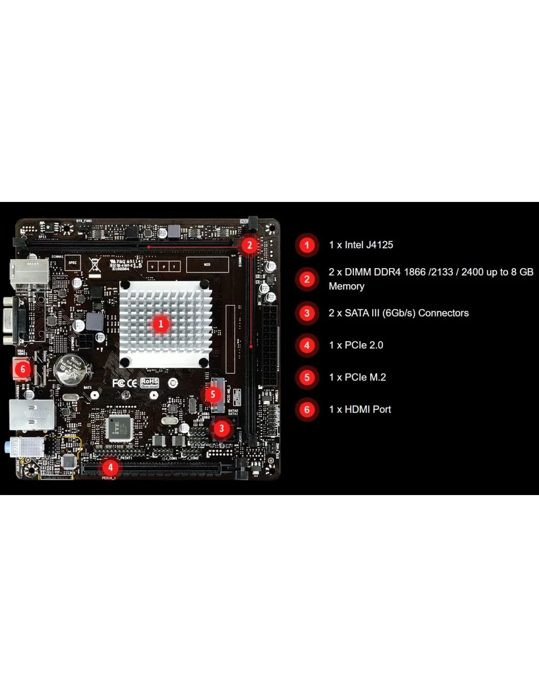 Biostar J4125NHU Intel Celeron J4125