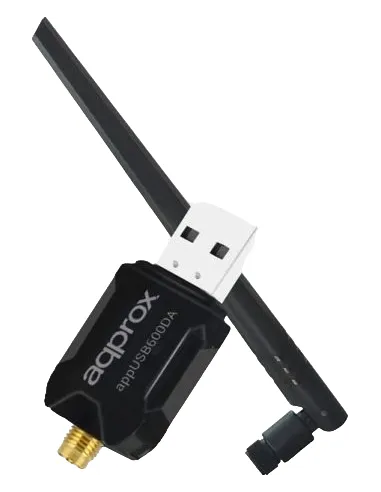 Approx APPUSB600DA Adaptador Inalámbrico USB WiFi 4 Banda Única Negro