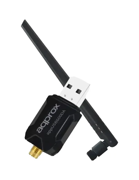 Approx APPUSB600DA Adaptador Inalámbrico USB WiFi 4 Banda Única Negro