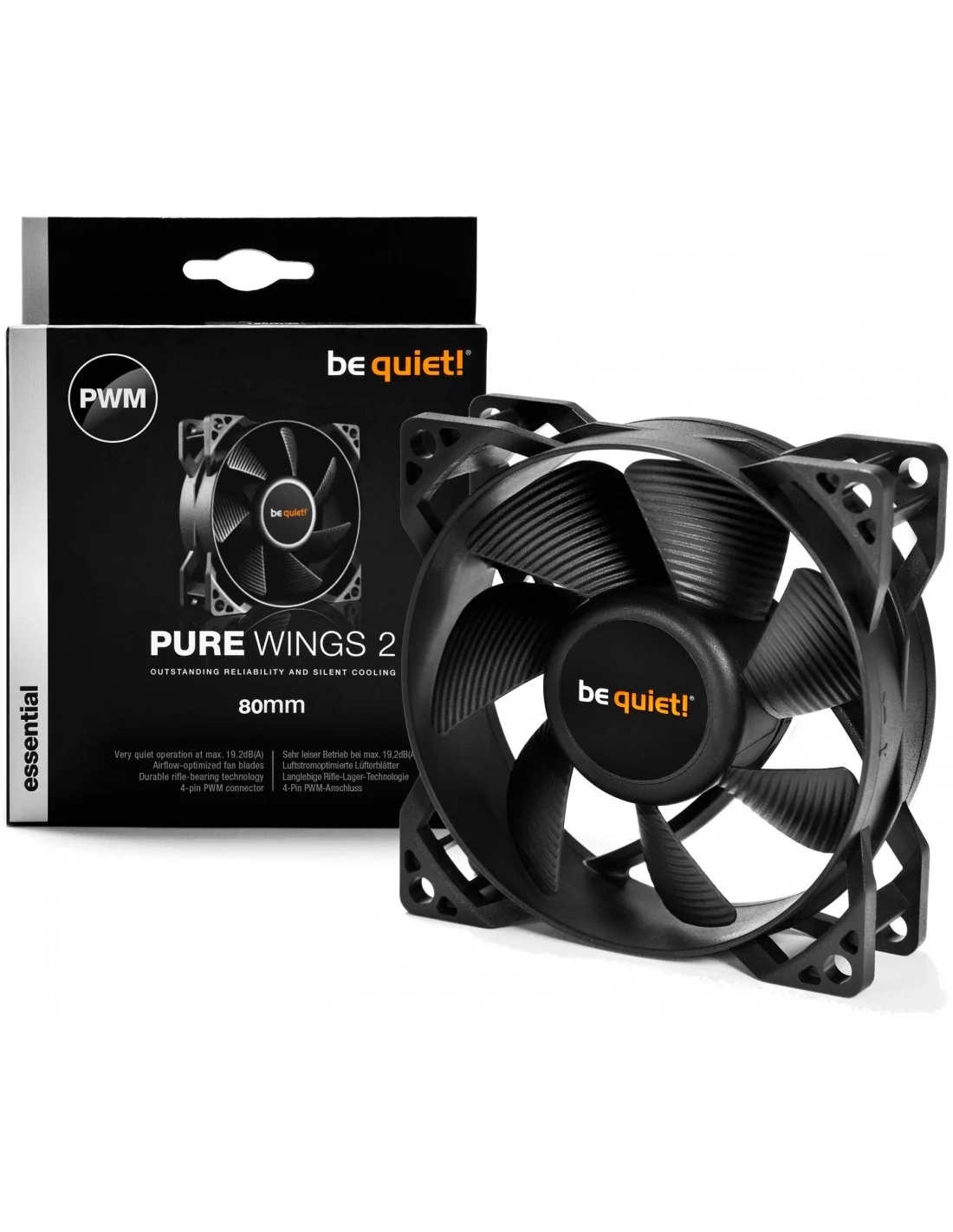 Be Quiet! Pure Wings 2 PWM Ventilador 80mm Negro