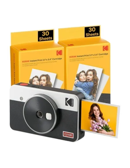 Kodak MINI SHOT 2 Retro Cámara con Impresora Portátil Blanca