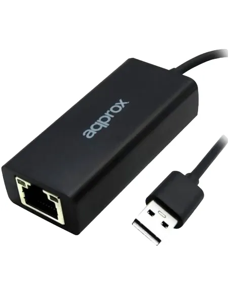 Approx APPC07GV3 Adaptador USB-A a RJ45 Ethernet 19cm Negro