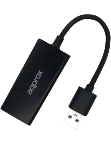 Approx APPC07GV3 Adaptador USB-A a RJ45 Ethernet 19cm Negro