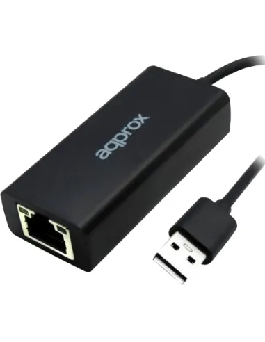 Approx APPC07GV2 Adaptador USB-A a RJ45 Ethernet 19cm Negro