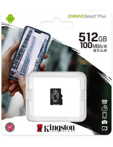 Kingston Canvas Select Plus 512GB MicroSDXC UHS-I U3 V30 Clase 10
