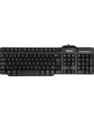 iggual IGG319000 Teclado con Lector de DNIe Negro