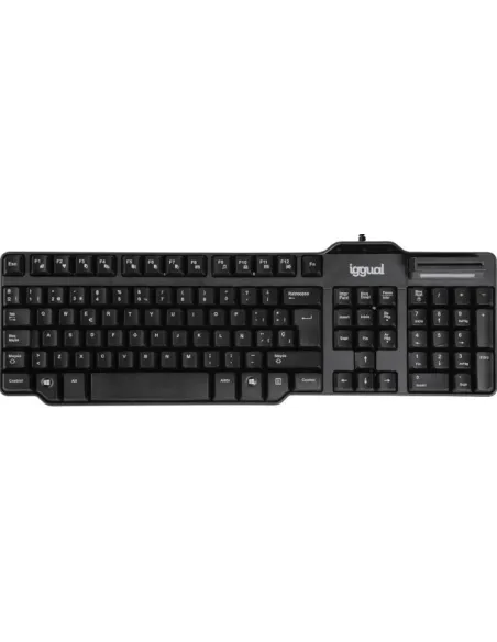iggual IGG319000 Teclado con Lector de DNIe Negro