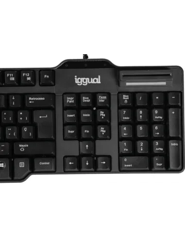 iggual IGG319000 Teclado con Lector de DNIe Negro