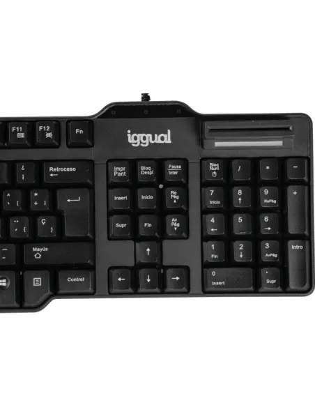 iggual IGG319000 Teclado con Lector de DNIe Negro