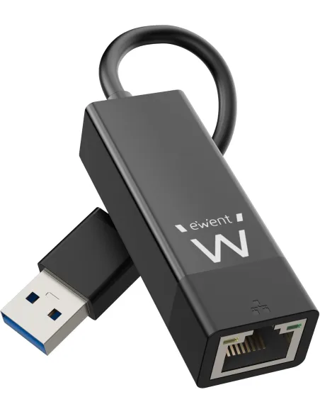 Ewent EW1017 Adaptador USB-C a RJ-45 Ethernet Rápido Negro