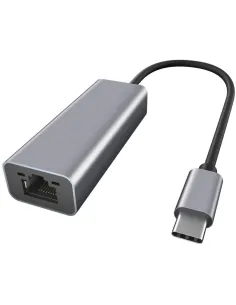 Ewent EW9818 Adaptador USB-C a RJ-45 Ethernet Rápido Gris-NADACA0244