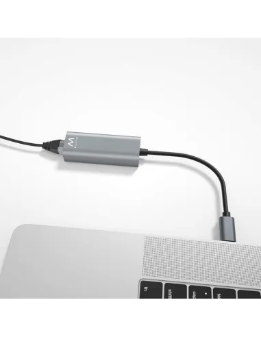 Ewent EW9818 Adaptador USB-C a RJ-45 Ethernet Rápido Gris
