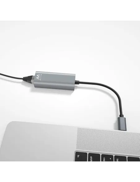 Ewent EW9818 Adaptador USB-C a RJ-45 Ethernet Rápido Gris