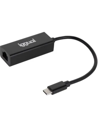 Iggual IGG317693 Adaptador USB-C a RJ-45 Ethernet Gigabit Negro