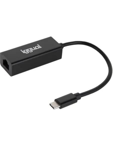 Iggual IGG317693 Adaptador USB-C a RJ-45 Ethernet Gigabit Negro