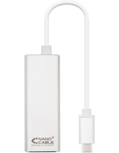 Nanocable 10.03.0402 Adaptador USB-C a RJ-45 Ethernet Gigabit Blanco-ANEAHE0439
