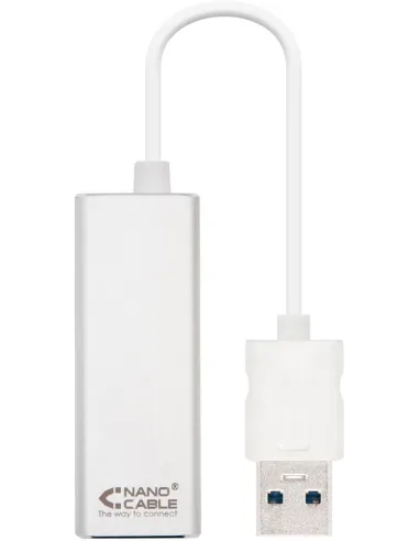 Nanocable 10.03.0401 Adaptador USB-A a RJ-45 Ethernet Gigabit 15cm Blanco