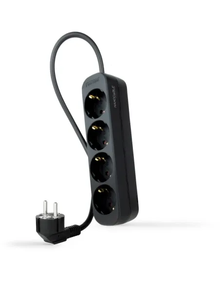 Nanocable Regleta de Enchufes con 4 Tomas Tipo F 1.4m Negro