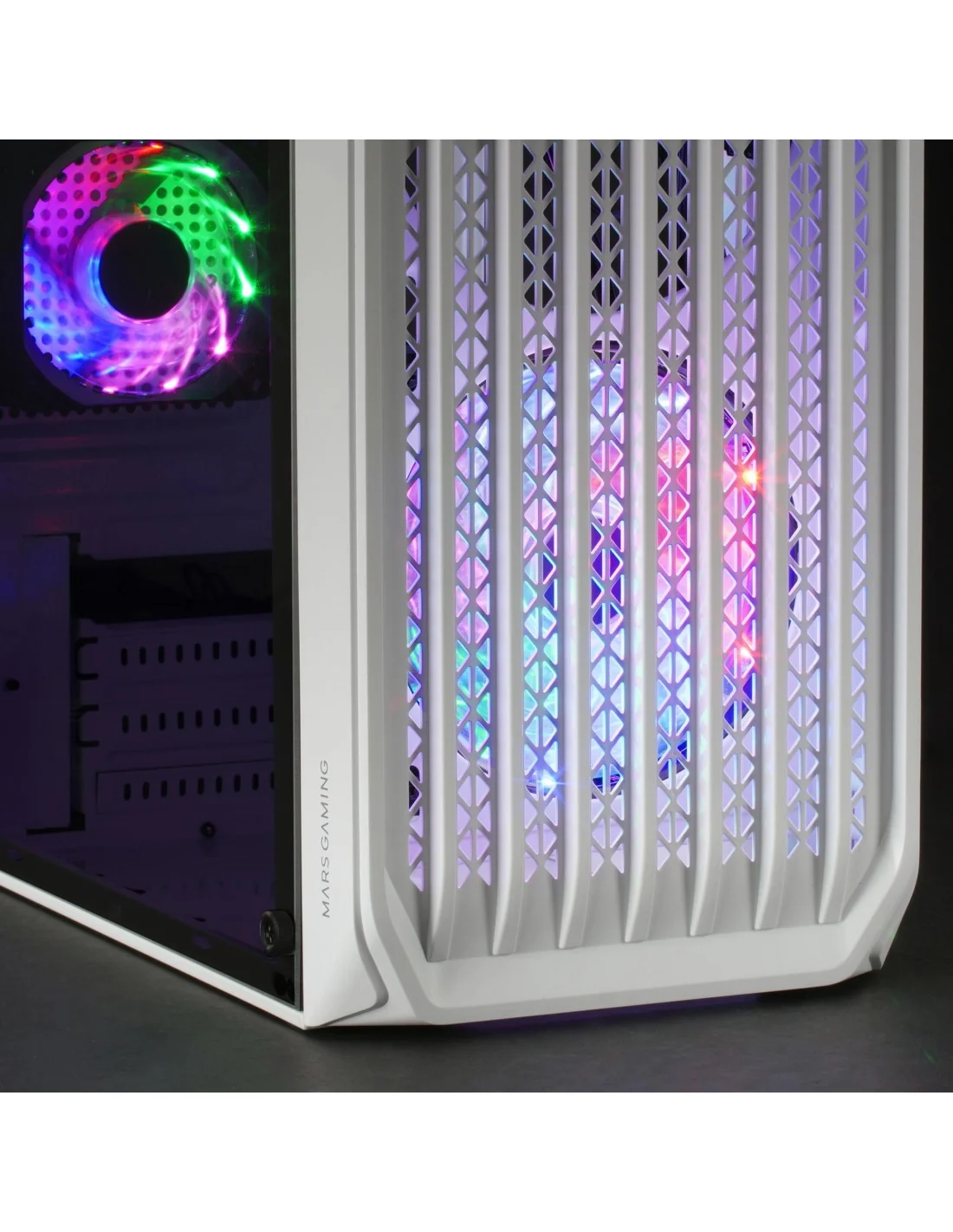 Mars Gaming MCS2W Caja PC Micro-ATX Ultra-Compacta 2x Ventilador FRGB USB 3.0 Ventana Blanco