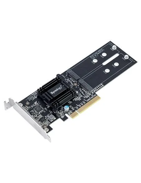 Synology M2D18 Adaptador Discos Duros PCIe/SATA a M.2 NVMe Negro