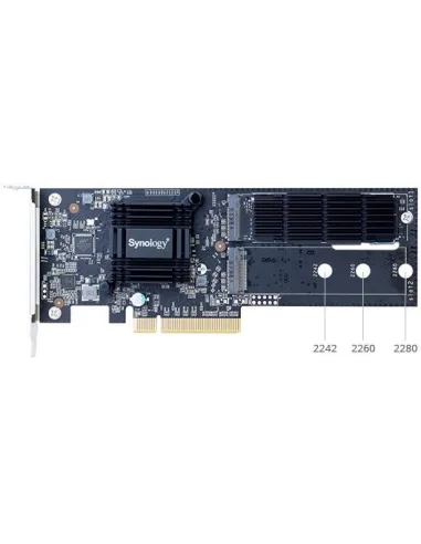 Synology M2D18 Adaptador Discos Duros PCIe/SATA a M.2 NVMe Negro