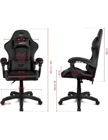 DRIFT DR35 Silla Gaming Negra/Rosa Fucsia