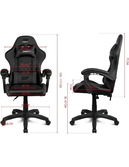 DRIFT DR35 Silla Gaming Negra/Rosa Fucsia