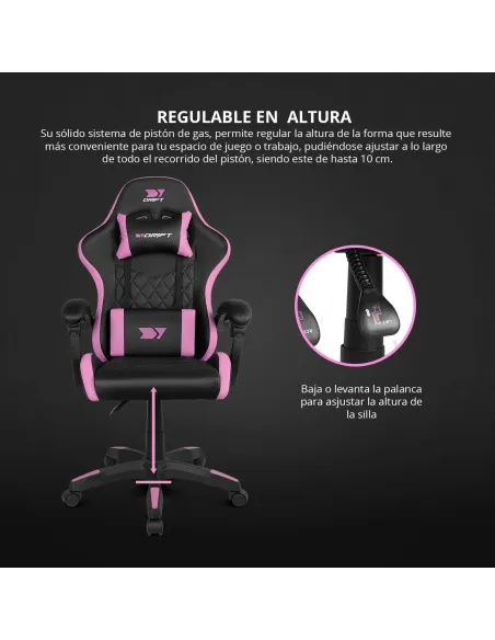DRIFT DR35 Silla Gaming Negra/Rosa Fucsia