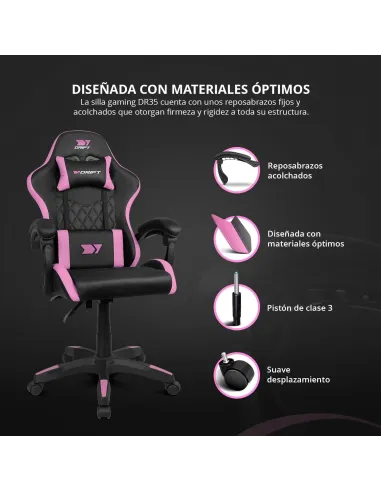 DRIFT DR35 Silla Gaming Negra/Rosa Fucsia