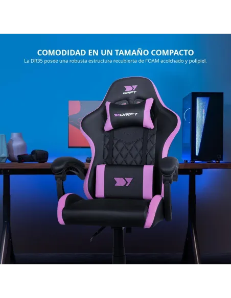 DRIFT DR35 Silla Gaming Negra/Rosa Fucsia