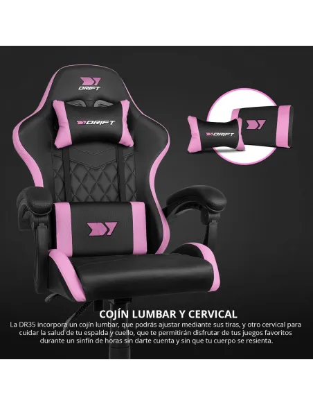 DRIFT DR35 Silla Gaming Negra/Rosa Fucsia